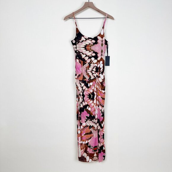 New H:ours Inez Midi Dress Butterfly Print Cocktail Party Wedding Guest Y2K 90s - Picture 11 of 12